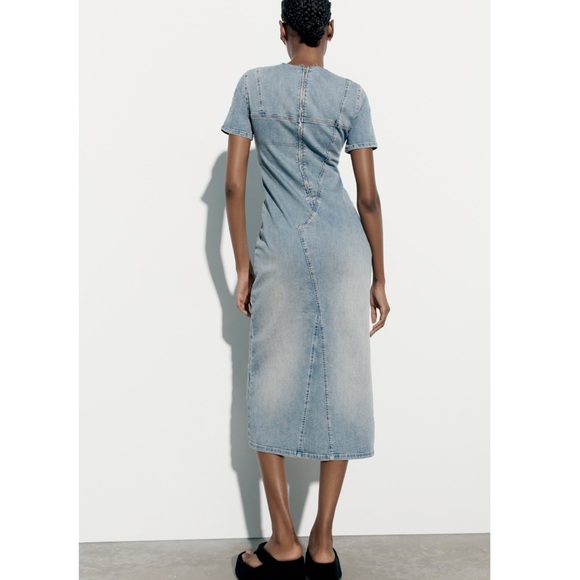 Zara TRF DENIM MIDI DRESS - Picture 10 of 14